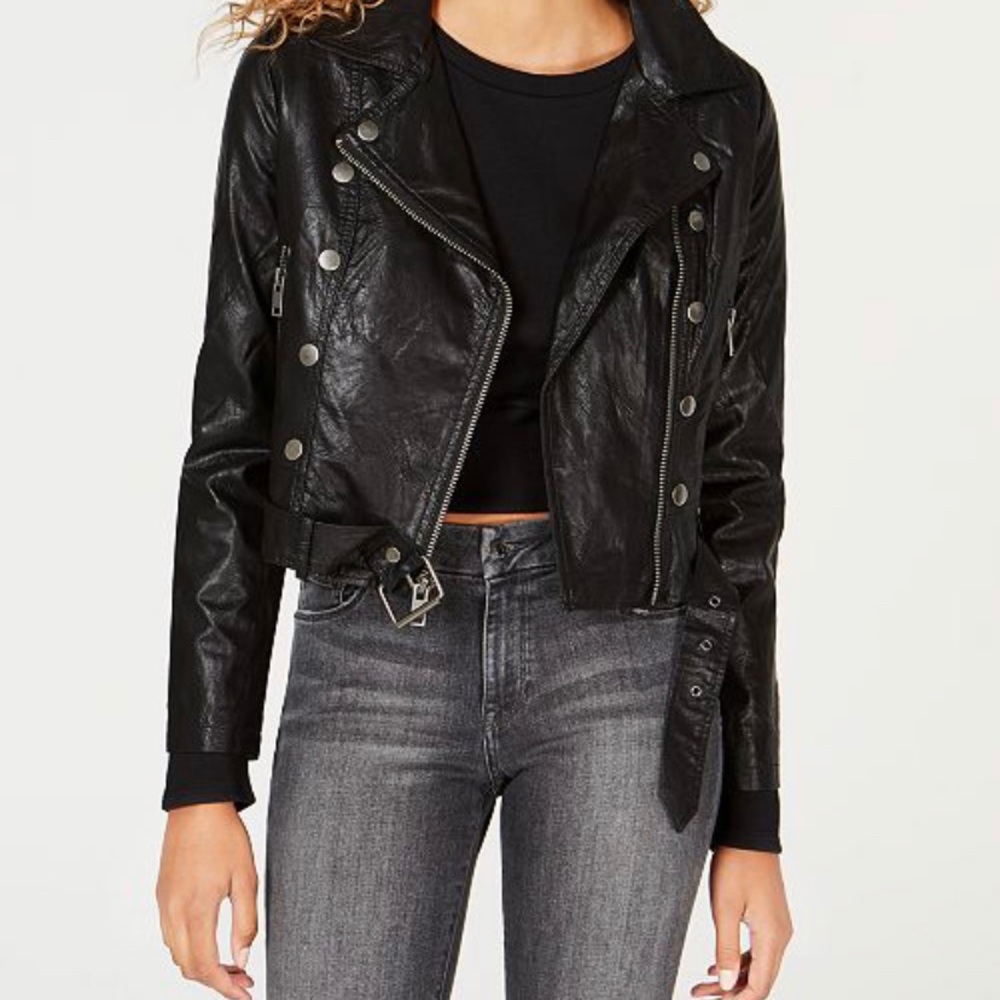 Maralyn and Me black faux leather moto jacket